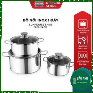 Bộ nồi inox 1 đáy Sunhouse SH116