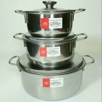 Bộ Nồi Inox 3 Cái 1 Đáy Sky Star đẹp bền