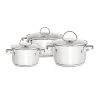 Bộ Nồi Inox 3 cái, 5 lớp đáy Kalpen Lermat L1Pro Size 16-20-24cm