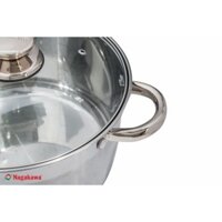 Bộ nồi inox 3 cái, thiết kế 5 đáy Nagakawa NAG1301 sử dụng được trên bếp từ