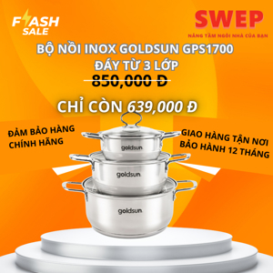 Bộ nồi inox 3 chiếc 3 đáy Goldsun GPS1700