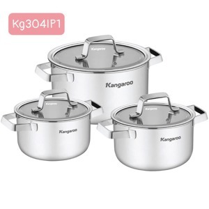 Bộ nồi Inox 3 chiếc size 16/20/24cm Kangaroo KG304IP1