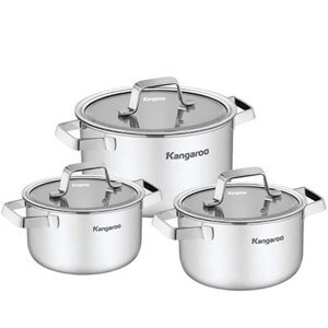 Bộ nồi Inox 3 chiếc size 16/20/24cm Kangaroo KG304IP1