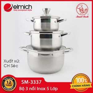 Bộ nồi inox 3 chiếc Smartcook Elmich SM-3337