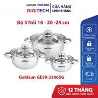 Bộ Nồi Inox 3 Đáy Goldsun GE39-3306SG - Hàng Chính Hãng - Điện Máy DigiTech