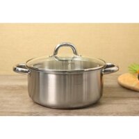 Bộ Nồi INOX 3 Đáy NẮP KIẾNG FIVESTAR FSB3IN004 (Không Kén Bếp) tặng 1 thau 1 rổ inox (22cm) và 2 vá inox