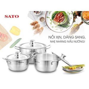 Bộ nồi inox 3 đáy Sato ST-BI322