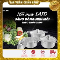 Bộ nồi inox 3 đáy SATO ST-BI311 Bảo hành 12 Tháng. [FreeShip Xtra][ViệtTech]