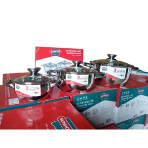 Bộ nồi inox 3 đáy Sunhouse SH334