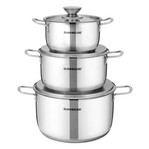 Bộ nồi inox 3 đáy Sunhouse SH338