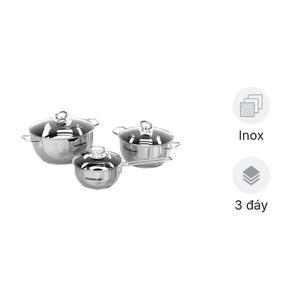 Bộ nồi inox 3 đáy Sunhouse SHG2303MSA