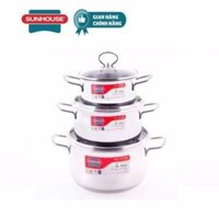 Bộ nồi inox 3 đáy Sunhouse SH888