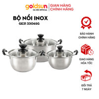 Bộ nồi inox 3 đáy từ Goldsun GE21-3306SG 16,18,24cm dùng cho mọi loại bếp