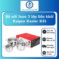 Bộ Nồi INOX 304 Cao Cấp 3 Lớp Liền Khối Kazler KZ1 Size 16-20-24cm Hàng Chính Hãng KALPEN-GIA DỤNG ĐỨC