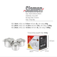 BỘ NỒI INOX 304 CAO CẤP 5 ĐÁY KALPEN SLAMER SM1