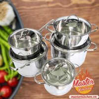 BỘ NỒI INOX 304 CAO CẤP FIVESTAR KIỂU SILLIT FS10CG