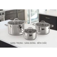 Bộ nồi inox 304 đa lớp 18  22  26 cm Sunhouse Mama SHG2020