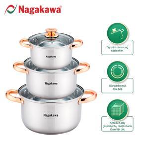 Bộ nồi inox 4 đáy Nagakawa NAG1306