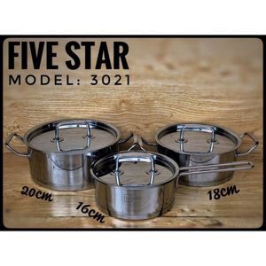 Bộ nồi inox 430 bếp từ 3 đáy Fivestar FS-B3021
