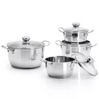 Bộ nồi inox 430 Fivestar FSB4001 4 chiếc vung kính