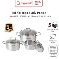 Bộ nồi Inox 5 đáy Happy Cook Penta HCS-PT06 - Bộ 3 nồi