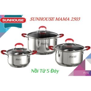 Bộ nồi Inox 5 đáy Sunhouse MAMA SHG2503MSD