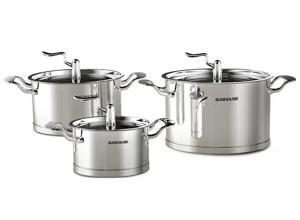 Bộ nồi inox 5 đáy Sunhouse SHG2503MSA - 3 nồi