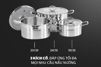 Bộ nồi inox 5 đáy Sunhouse Mama SH784