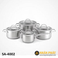 Bộ nồi inox 8 món cao cấp Malloca SA-4002