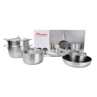 Bộ nồi inox 8 món đáy liền Prato Luxury 6868