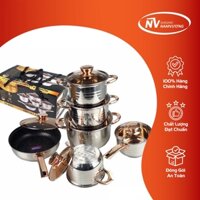 Bộ Nồi Inox, Bộ Nồi Đức Hoàng Gia ANGELBERG 6 Món 12 Chi Tiết (Loại 1)