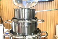 Bộ Nồi Inox Cao Cấp 3 Lớp Đáy Liền Happy Cook Tres+ HCS-TRP6PC