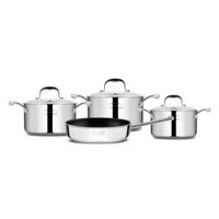 Bộ nồi Inox cao cấp 3 lớp đáy liền Trimax XS EL-3744 size 18,20,24, chảo 26cm