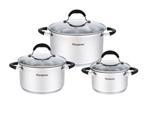 Bộ nồi inox cao cấp 5 lớp Kangaroo KG3CS3 - 3 nồi