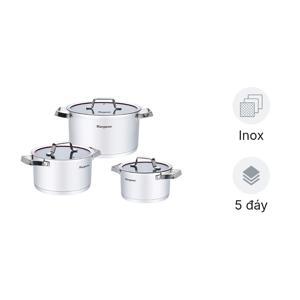 Bộ nồi inox cao cấp 5 lớp Kangaroo KG3CS1 - 3 nồi