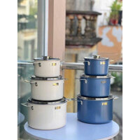 Bộ nồi inox đáy liền 3 món Gume Lavente GPM18 (xanh)