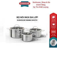 Bộ nồi inox đáy liền nguyên khối SUNHOUSE MAMA SHG701