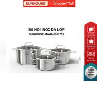 Bộ nồi inox đáy liền nguyên khối SUNHOUSE MAMA SHG701