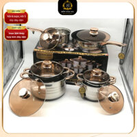 Bộ nồi inox đức 6 món cao cấp, không gỉ toả nhiệt đều dùng được cho mọi loại bếp - Bếp Của Hà