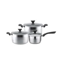 Bộ Nồi Inox Famco 6104FC 3 Chiếc Quánh 16, Nồi 20, 24CM