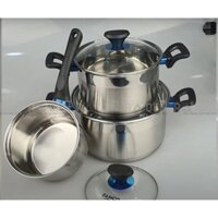 BỘ NỒI INOX FAMCO 6104FC 3 CHIẾC GỒM QUÁNH 16, NỒI SIZE 20, 24CM