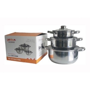 Bộ nồi inox Goldsun GE35-3306SGMT - 3 nồi