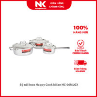 Bộ nồi Inox Happy Cook Milan HC-06MLGX - Hàng chính hãng