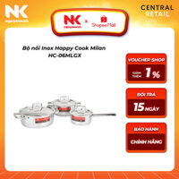 Bộ nồi Inox Happy Cook Milan HC-06MLGX