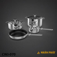 Bộ nồi Inox Junger CWJ-070 cao cấp 7 món