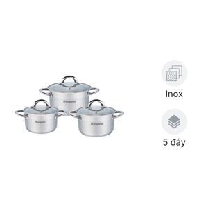 Bộ nồi inox Kangaroo KG876 - 3 nồi