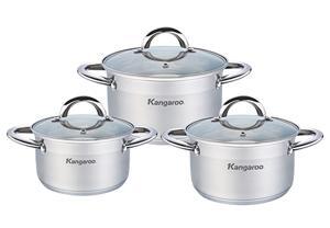 Bộ nồi inox Kangaroo KG876 - 3 nồi