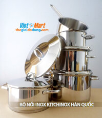 Bộ nồi inox Kitchinox Hàn Quốc 3 đáy dùng được bếp từ