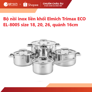 Bộ nồi inox liền khối Elmich Trimax ECO EL-8005