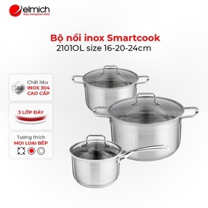 Bộ nồi inox Smartcook 2101OL size 16-20-24cm